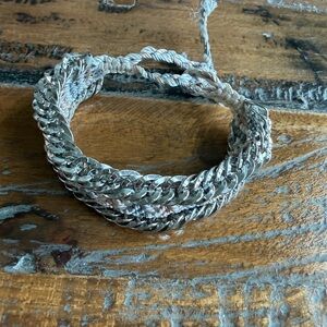 Handmade  Silver Braided Bracelet